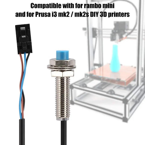 Plug And Play Pinda Style Auto Bed Leveling Sensor For 3D Printer Mini And I3 Mk2 Mk2S with connectors and wiring, background printer
