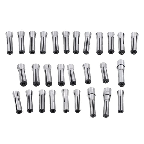 29Pcs R8 Collet Set With 48 Slot R8 Rack For Milling Machines, Precision 1/32 Inch To 1 Inch Collets displayed