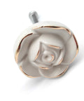 Ivory White Rose Cabinet Knobs 8 Pack Totally Vintage Shabby Chic Zinc Alloy Drawer Pulls For Dresser Vanity Nightstand Cupboard Wardrobe Easy Install Elegant Antique Rose Hardware