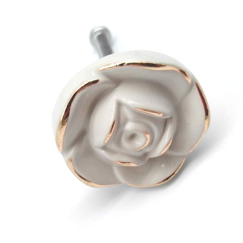 Ivory White Rose Cabinet Knobs 8 Pack Totally Vintage Shabby Chic Zinc Alloy Drawer Pulls For Dresser Vanity Nightstand Cupboard Wardrobe Easy Install Elegant Antique Rose Hardware