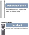 Close-up of 11 Piece Shark Vacuum Security Bit Set showing S2 steel construction and hex shank, magnetic for Shark vacuums, 75mm length.