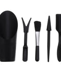 5 Piece Succulent Plant Tools Set For Transplanting And Planting, Mini Garden Hand Tools, Black Gardening Kit For Indoor Succulent Care And Bonsai Maintenance, Lightweight And Easy To Carry; black plastic tools