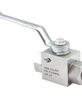 TieMin 3/8-inch NPT high-pressure hydraulic ball valve, 2-way, lever-operated, metal body.