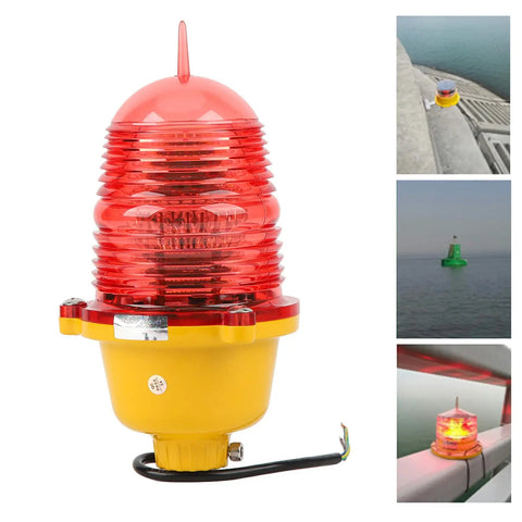 Ultra Bright LED Obstruction Warning Light for boats, towers, and cranes, weatherproof IP68 obstacle beacon with PC housing