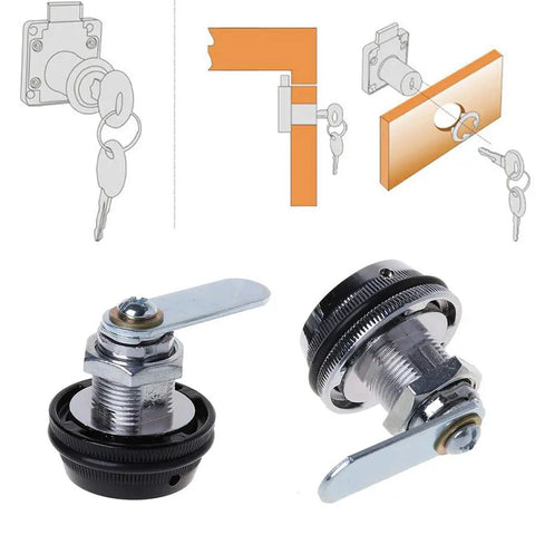 3 Digit Combination Cabinet Lock Zinc Alloy Cam Lock with installation diagram