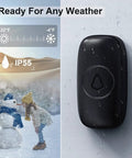 Wireless Doorbell Long Range Over 1000ft With 2 Plug In Receivers Includes Waterproof Button, 52 Chimes, 110dB Loud Tone And Colorful LED Flash, Super Easy Install No Wiring Needed, Great For Home Or Office. Black waterproof doorbell button on wall