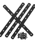 Beefed Up Stainless Steel Brace Brackets Set Of 4 With Screws Flat Repair Plates for Bookshelf and Kitchen Cabinets, smooth surface