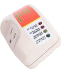 Heavy Duty Voltage Surge Protector For Home Appliances And Air Conditioners With A Durable Polycarbonate Body And Us Plug, showing indicator lights.