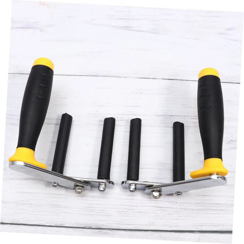One Pair Gypsum Board Lifter And Plasterboard Carrier With Wide Grip Take The Weight Off Lifting Drywall Ceramic Tile Or Glass Panels No Sweat Home Renovation Moves, featuring padded grips and adjustable clamps.