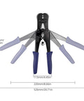 2 In 1 Wire Rope Crimping Tool And Cutter For DIY Rigging dimensions with extended handles