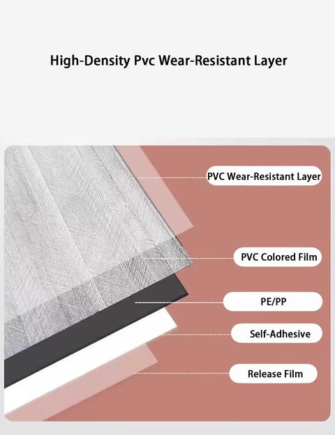 Close-up of high-density PVC wear-resistant layers for No Hassle Peel And Stick Ceiling Wallpaper Featuring Realistic Wood Grain Texture.