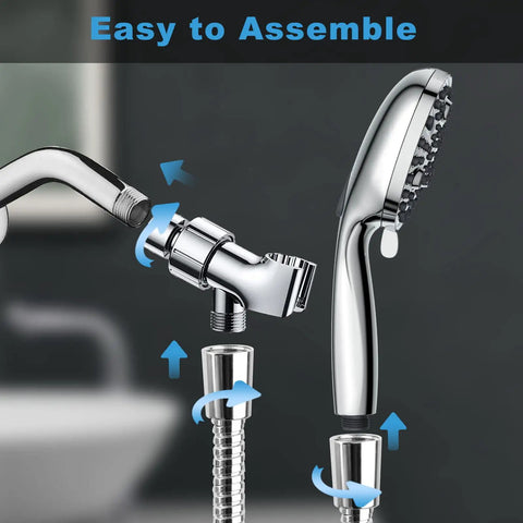 Installation of High Pressure Shower Head With 10 Modes Handheld Spray For Deep Clean Power Wash Tub Tile And Pets 4.7 Inch