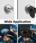 Image showing Code Lockout Door Knob Device Cover No Key Needed to Disable Doorknob From Outside Without Drilling in use on a door and gas valve.