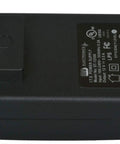 Reliable Workhorse 12V DC Power Adapter With 500mA Output Screw Terminal Wall Plug Regulated Switching Transformer side view with prongs.