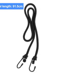 20 Piece 36 Inch Bungee Cords With Hooks Adjustable Elastic Tie Downs For Transporting And Securing Small Loads Heavy Duty 8mm Thick Natural Latex Core For Packing And Lashing, shown in total length measurement 91.5cm.