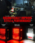 4D Smoked LED Tail Lights For 2007 To 2018 Jeep Wrangler JK JKU with running, brake, turn signal, and reverse lights, DOT approved