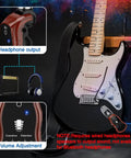 Illustration of Guitar Headphone Amp Mini Portable Pocket Size With Rechargeable Battery Travel Ready For Electric Guitar Bass And Acoustic Includes Bluetooth Receiver Five Effects Clean Chorus Flanger Metal Wah