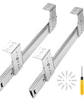 Hella Sturdy Heavy Duty Drawer Slides With Height Adjustable Brackets And Silver Keyboard Tray Rails Provide Under Desk Mounting smooth sliding rails with brackets.