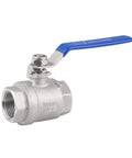 Three Quarter Inch Female NPT Ball Valve 304 Stainless Steel Full Port Heavy Duty Shut Off For Water Oil And Gas Blue Long Handle