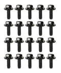 20 Pcs M6 Stainless Steel Hex Head Car Body Bolts Set For Honda And GM Models 1.0 X 20mm 10mm Hex 17mm Washers Black Finish