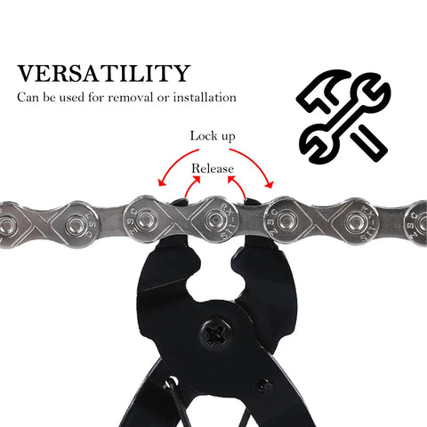 2 In 1 Bike Chain Tool With Return Spring Two Way Arc Snap Design For Quick Dismantling And Installing Master Link Pliers close-up