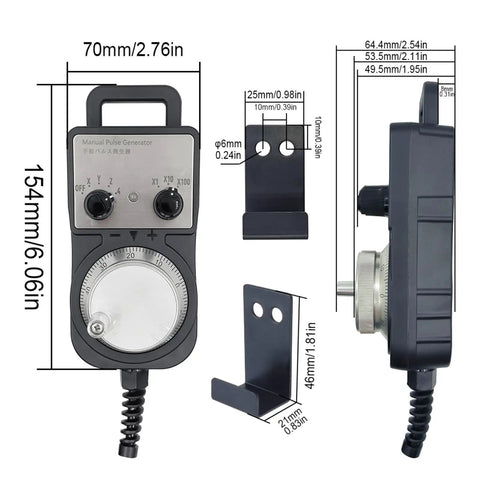 Check Out This Awesome 4 Axis Electronic Handwheel Encoder And Manual Pulse Generator For Precise CNC Machine Control That Lets You Dial It In Smoothly While Juggling Six Axis Operations With Ease On The Shop Floor. 70mm plastic CNC handwheel with cable