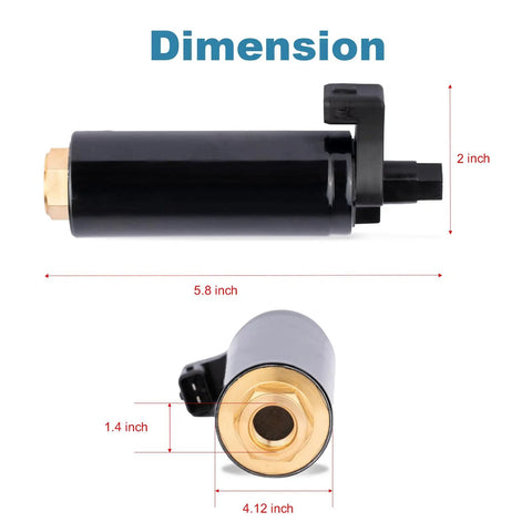 Dimensions of Low Pressure Marine Fuel Pump Replacement for Volvo Penta OMC Mercruiser Stern Drives Plug-N-Play Drop-In