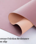 Close-up of 3 In 1 Large Keyboard And Mouse Pad Set With Ergonomic Wrist Rests, Waterproof Non Slip Base Desk Mat For Computer, Purple Pink Color
