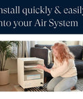 Person installing Replacement Air Cartridge For Air Purifiers That Last Up To Six Months into air system purifier