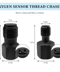O2 Sensor Thread Repair Kit With M18 X 1.5 And M12 X 1.25 Adapters; image shows two black oxygen sensor thread chasers.
