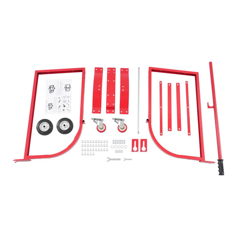 Heavy Duty Drum Cradle For 55 Gallon Oil Barrels Supports Up To 600 LBS With Retractable Drawbar, parts and assembly components.