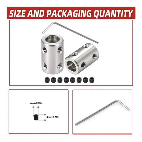 Heavy Duty Rigid Shaft Coupling Made From 45# Steel For 3D Printer Motor Connector That Fits 6Mm To 10Mm Shafts, includes steel coupling and set screws.