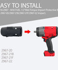 Milwaukee M18 Fuel Half Inch Impact Wrench Rubber Protective Boot Cover Built Tough For Hardcore Jobs Heavy Duty Silicone Sleeve Fits