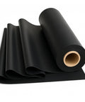 Heavy Duty 60 Mil Epdm Rubber Roofing Membrane Roll For Flat Roofs Sized At 20 Feet By 80 Feet, rolled and flat black EPDM sheet.