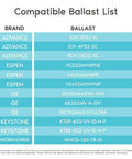 Compatible ballast list for Hella Bright Three Foot LED Tube Light T8 16W 25W Equivalent Daylight 6500K