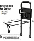 Senior Safe Bed Rails For Seniors No Fuss Easy To Install Under Mattress With Adjustable Height And Floor Support Fits King Queen Twin Beds Includes Security Strap Install On Either Side ASTM Approved