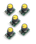 Five-pack Servo And ESC Tester Kit For FPV RC Planes And Cars, PWM Checker For Brushless Motors, top view of servo testers with yellow dials