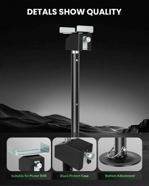 Beefed Up Heavy Duty RV Slide Out Support Jacks Two Pack 5000 Lb Each Stabilizers for Fifth Wheel, detail view with attachments