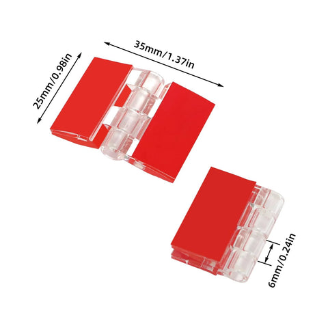 12 Pieces Self Adhesive Clear Acrylic Hinges Set For Glass Cabinets Displays And Craft Projects, 1.37 By 0.98 Inches
