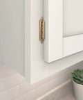 Heavy Duty Steel Cabinet Hinges One Pair 3 8 Inch Knockout Inset Fit For Face Frame Doors Custom Champagne Bronze Finish close-up on cabinet door.