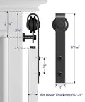 5Ft Mini Double Door Barn Door Hardware Kit For TV Stands And Cabinets Durable Black Steel Track detail with measurements