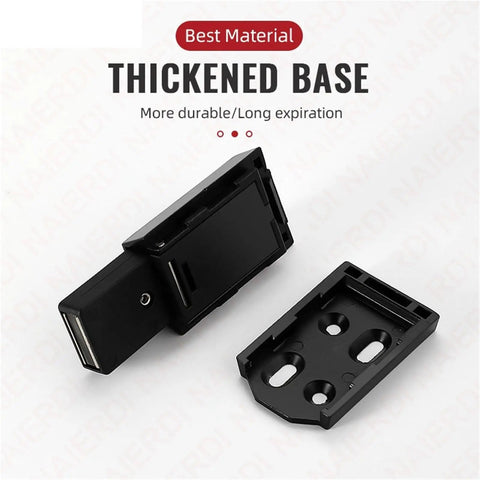 Heavy Duty Magnetic Push Latch For Cabinets And Doors with thickened base, durable black component, easy install for hidden handles