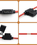 Inline Automotive Blade Fuse Holder Kit With 24 Car Fuses Pack Of 5 Heavy Duty Quick Attach Circuits 12 Gauge Wiring Harness