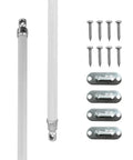 Rock Solid White Swivel Sash Curtain Rods, Adjustable 12 To 20 Inches, Set Of 2 With Nickel End Caps, No Sweat Wall Mount For Entry Doors And Windows, Premium Alloy Steel Hardware Kit with screws and brackets.