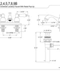 Restoration Lavatory Faucet With Retail Pop Up Polished Brass Finish Solid Brass Construction 1.2 GPM schematic.
