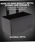 Slick Road Ready Motorcycle Battery Box Heavy Duty Metal Protective Case showing pre-drilled mounting holes for dirtbike installation.