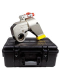 Premium Hydraulic Torque Wrench Featuring 183 To 1837 Nm Torque Range And Square Drive, on a black case.