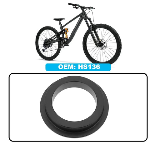 1-1/8 To 1.5 Inch Suspension Fork Taper Headset Adapter HS136 for Hope Bikes shown with mountain bike, aluminum alloy ring.