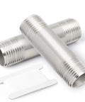 Stainless Steel 304 Nipple Pipe Fittings Three Eighths Inch Male NPT To Three Eighths Inch Male NPT Two Inch Length Corrosion Resistant