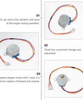 Two Pack Precision Stepper Motors For Cnc Engraving And Milling Machines viewed from above with colorful wires, compact design.